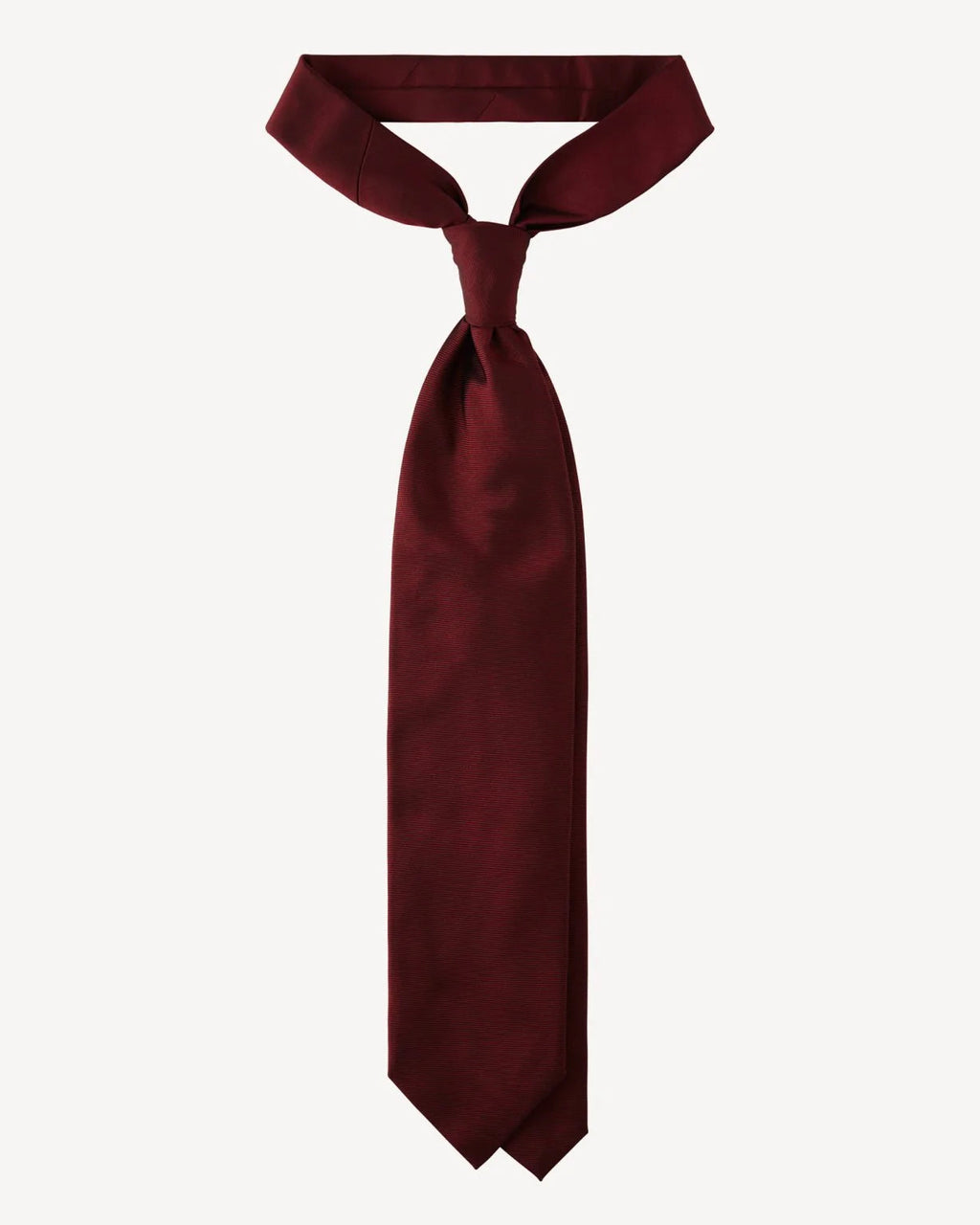 Viola Milano - Solid Woven Selftipped Silk Tie - Burgundy Viola Milano