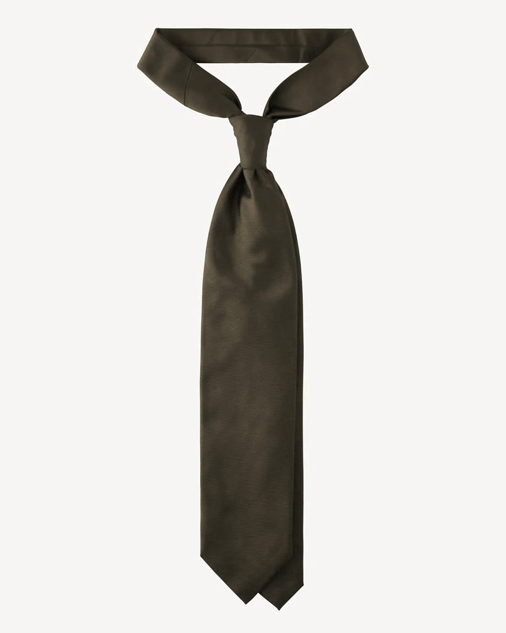 Viola Milano - Solid Woven Selftipped Silk Tie - Khaki Viola Milano