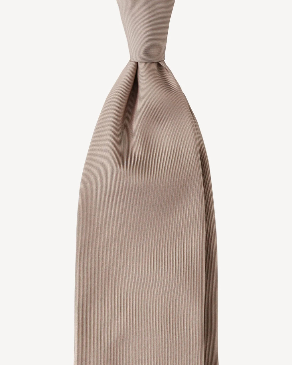 Viola Milano - Solid Woven Selftipped Silk Tie - Sand Viola Milano