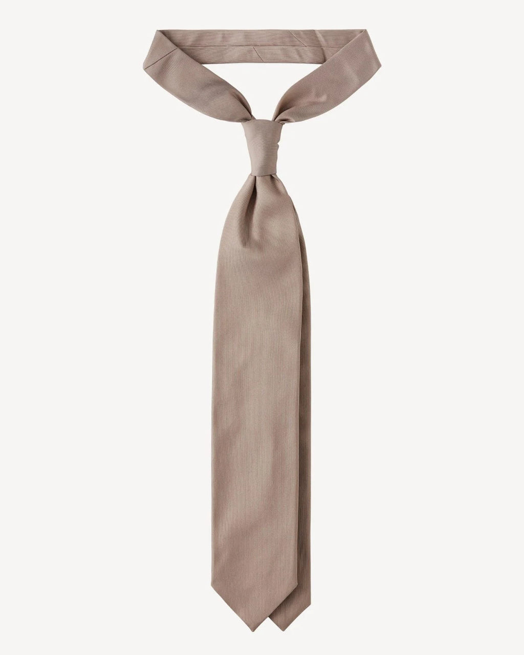 Viola Milano - Solid Woven Selftipped Silk Tie - Sand Viola Milano