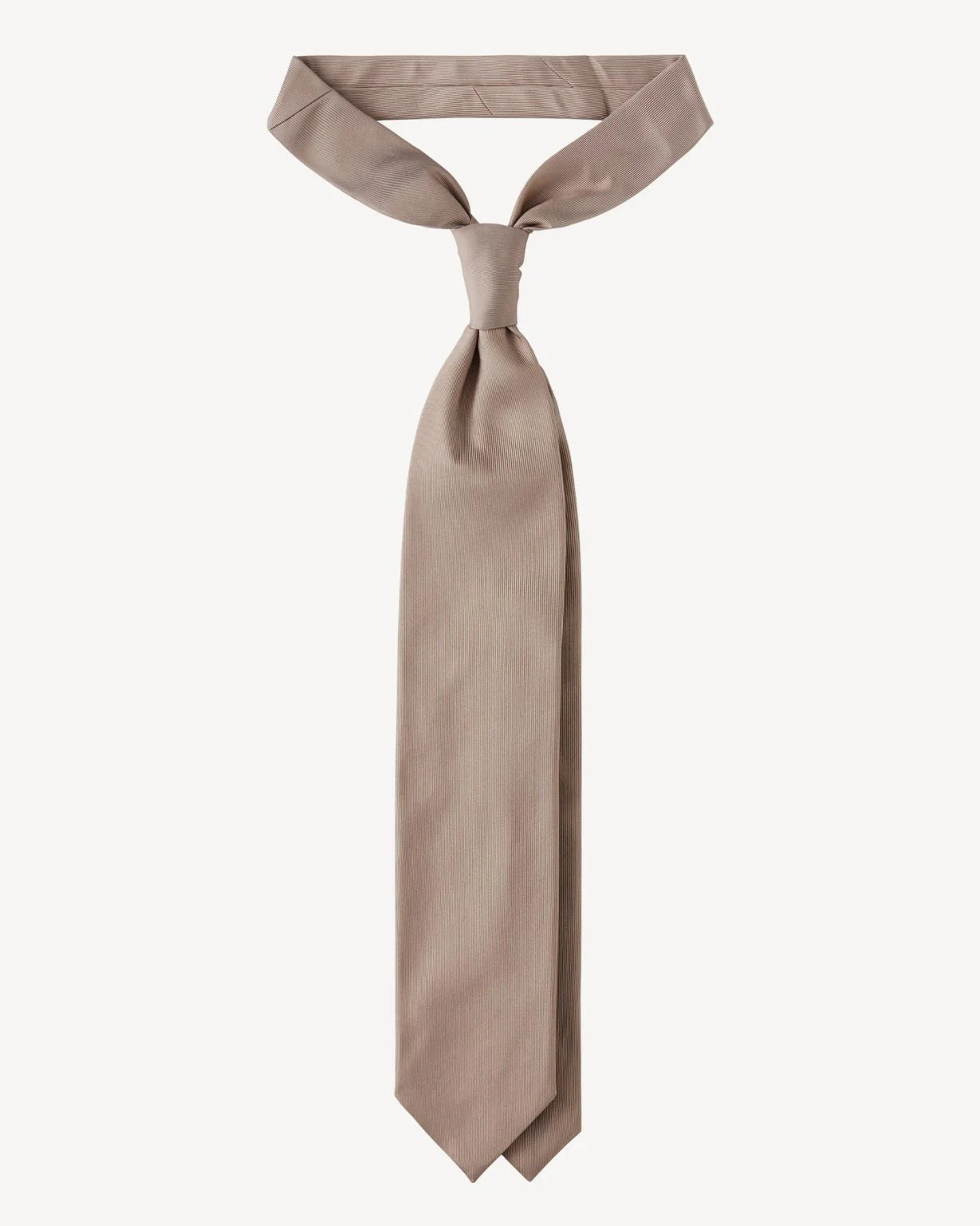 Viola Milano - Solid Woven Selftipped Silk Tie - Sand Viola Milano