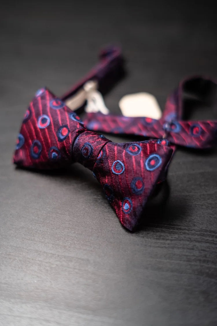 Paolo Albizatti - Fuchsia Silk Printed Ready Tied Bow Tie