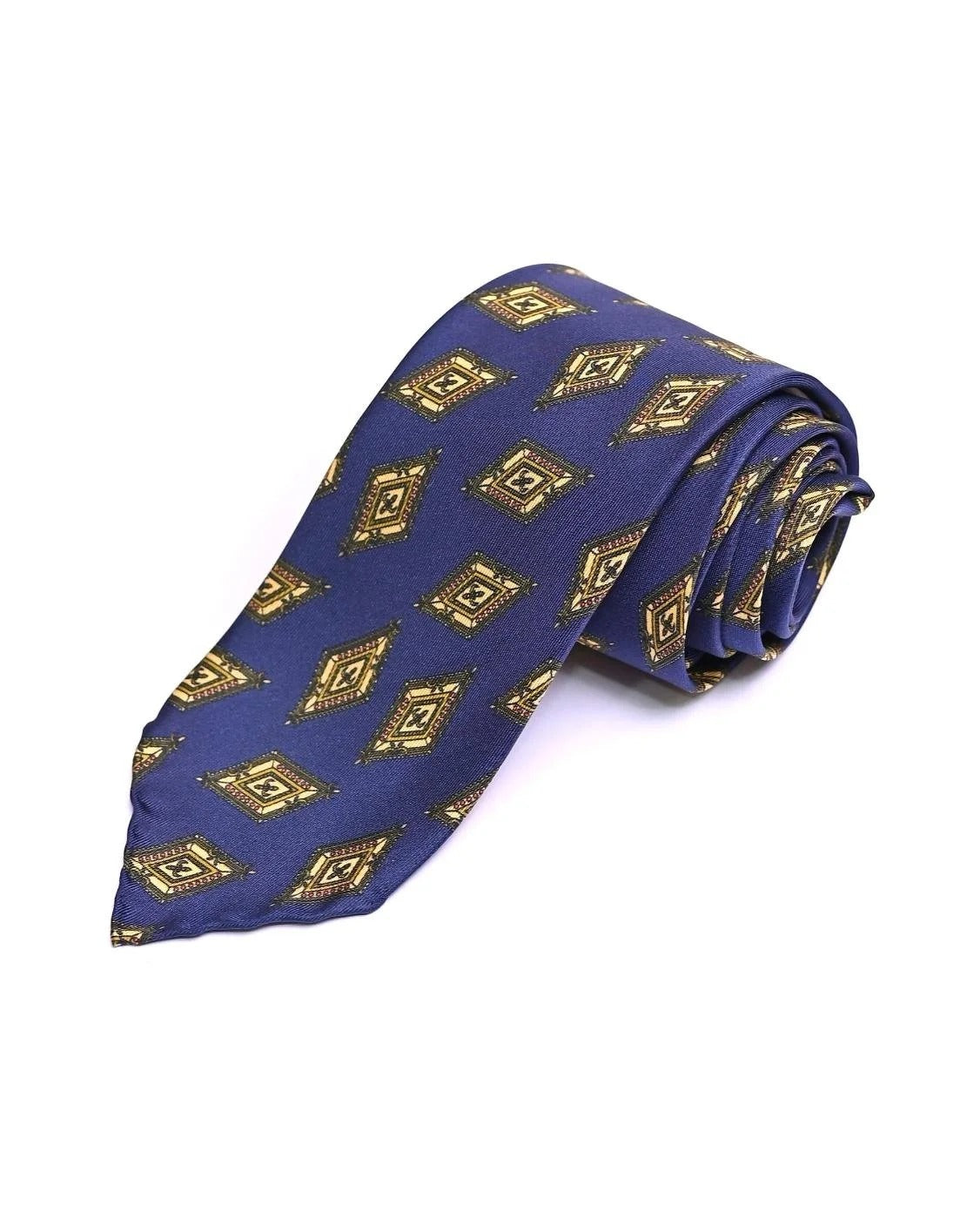 Spacca Neapolis - Large Diamond Motif Tie - Blue Spacca Neapolis