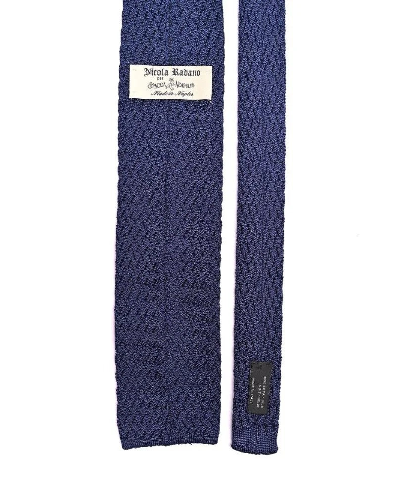 Spacca Neapolis - Grenadine Knit Tie - Blue Spacca Neapolis