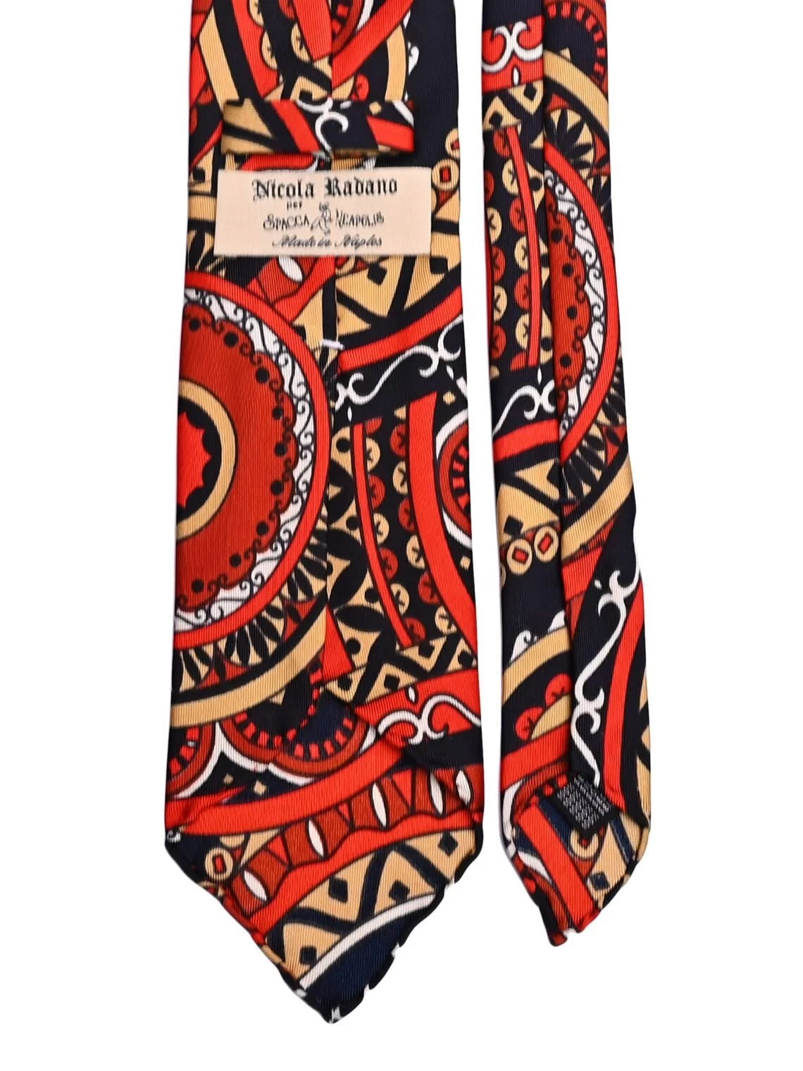 Spacca Neapolis - Bold Mandala Silk Tie - Red/Black