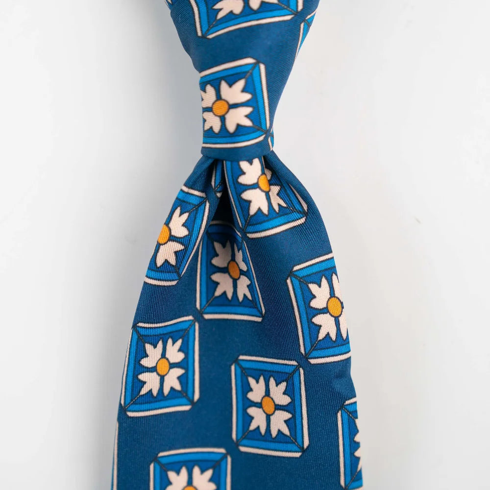Spacca Neapolis - Sky Blue Floral Printed Ties Spacca Neapolis