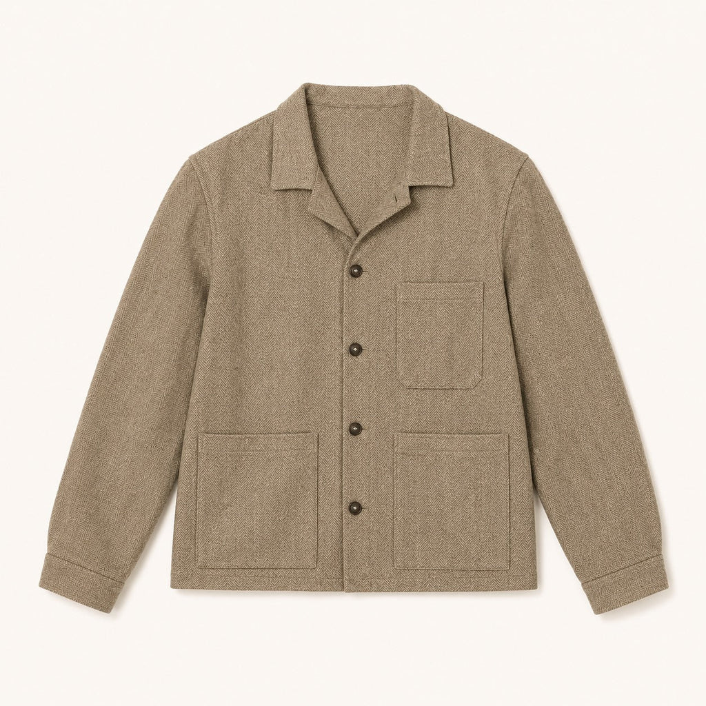 Fortela - Tristan Herringbone Wool Jacket - Beige Fortela