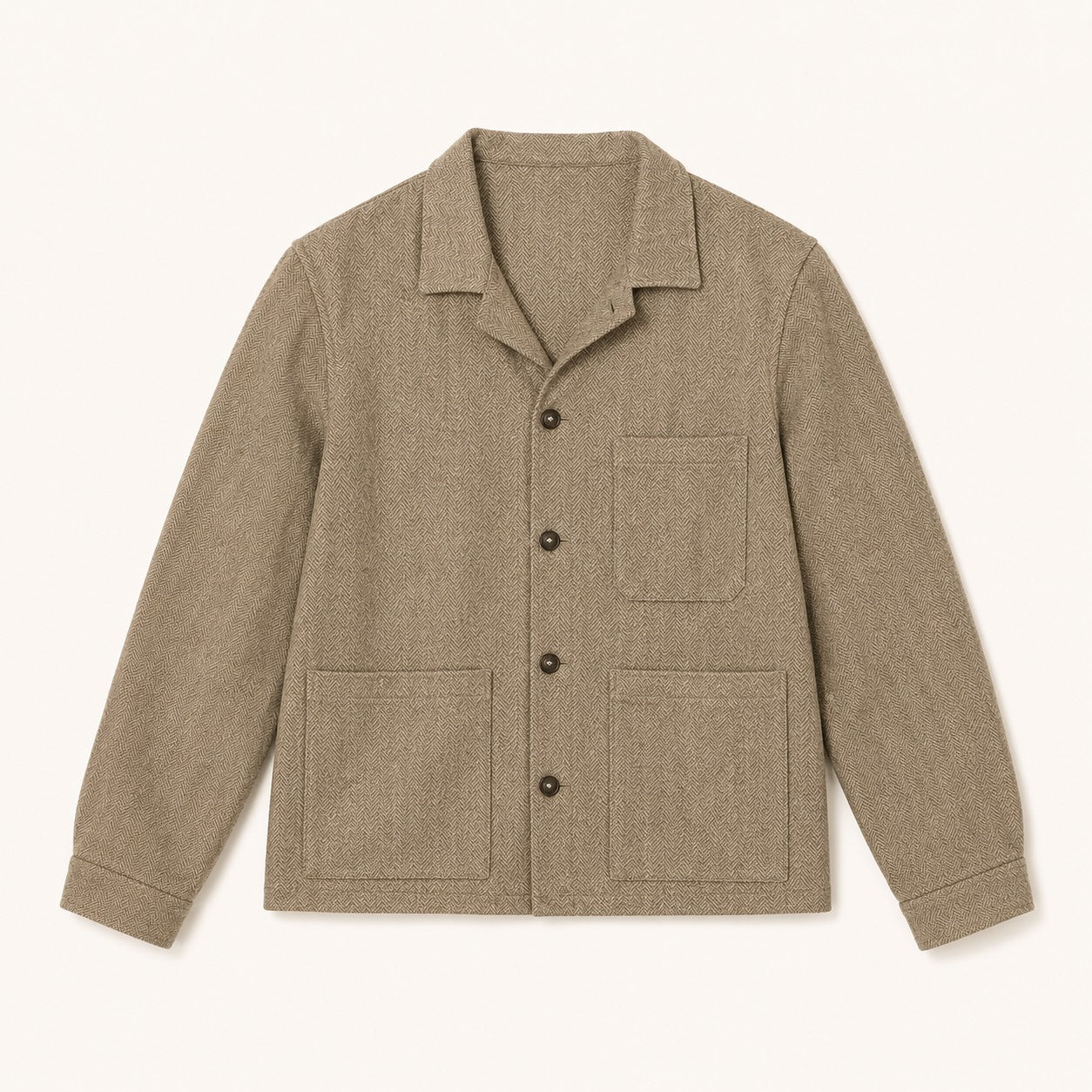 Fortela - Tristan Herringbone Wool Jacket - Beige Fortela
