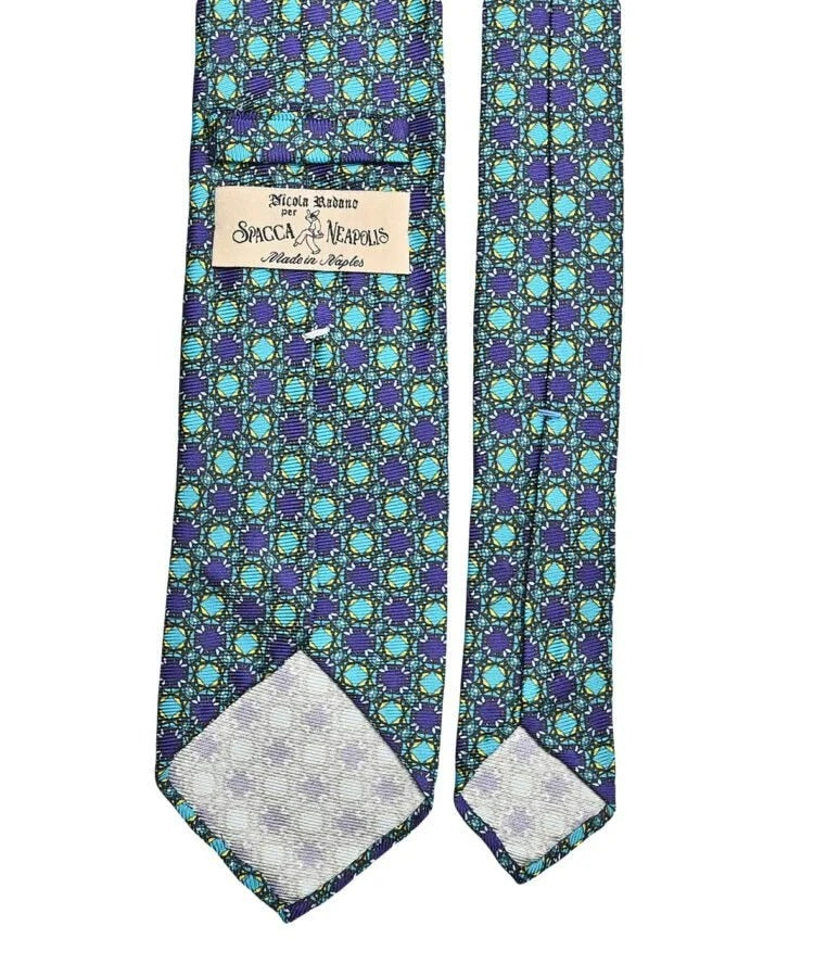 Spacca Neapolis - Luminosa Navy Blue and Teal Silk Tie