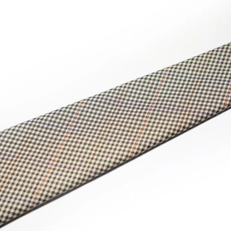 Spacca Neapolis - Camel & Chocolate Houndstooth Silk Tie