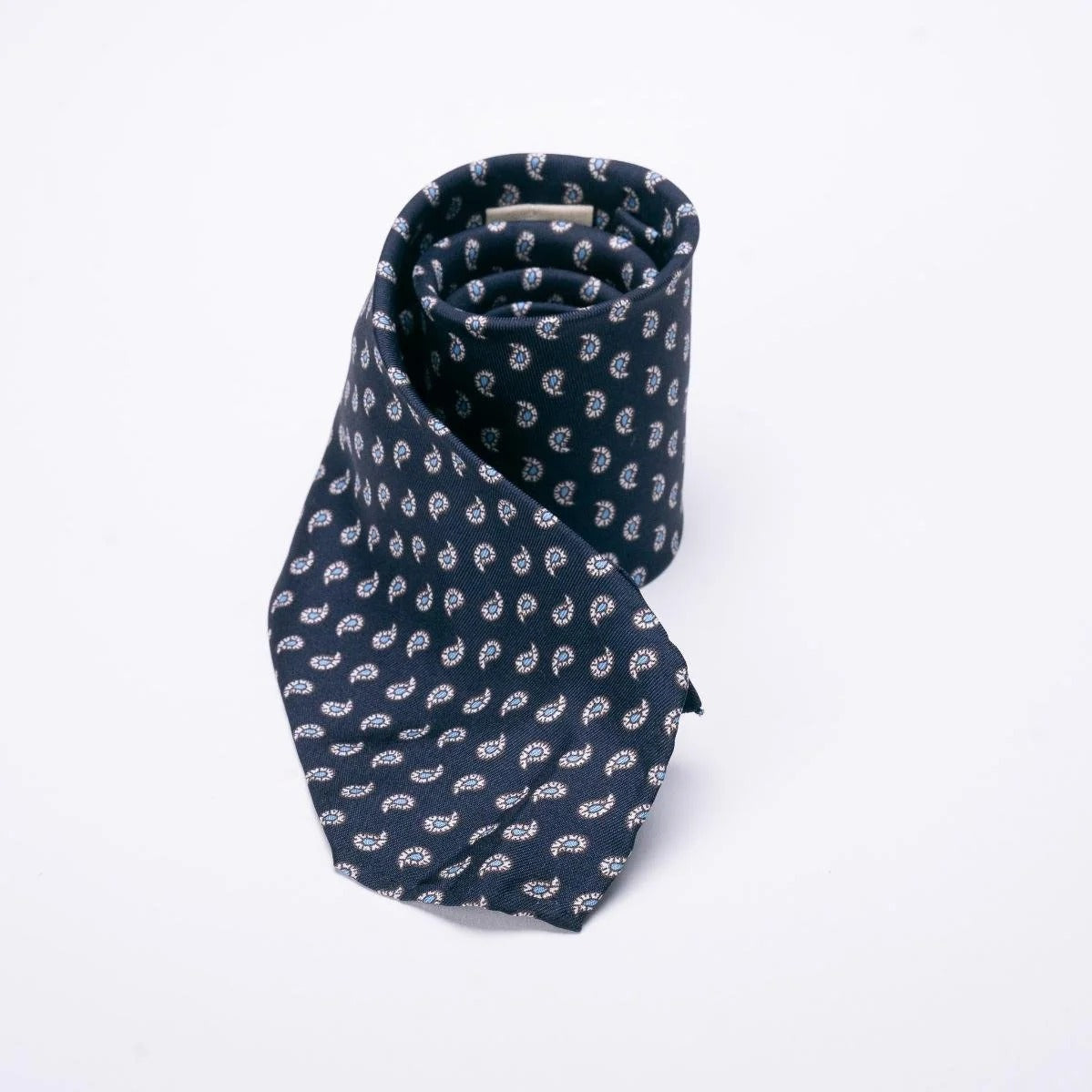 Spacca Neapolis - Navy Blue Paisley Silk Tie