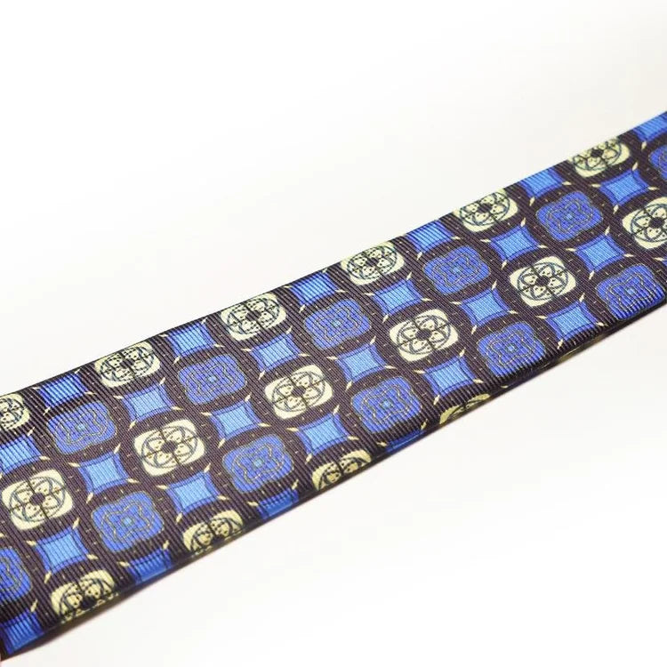 Spacca Neapolis - Royal Blue Medallion Silk Tie Spacca Neapolis