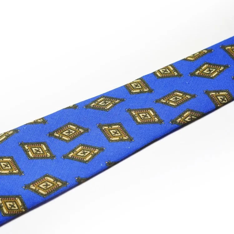 Spacca Neapolis - Royal Blue Medallion Silk Tie Spacca Neapolis
