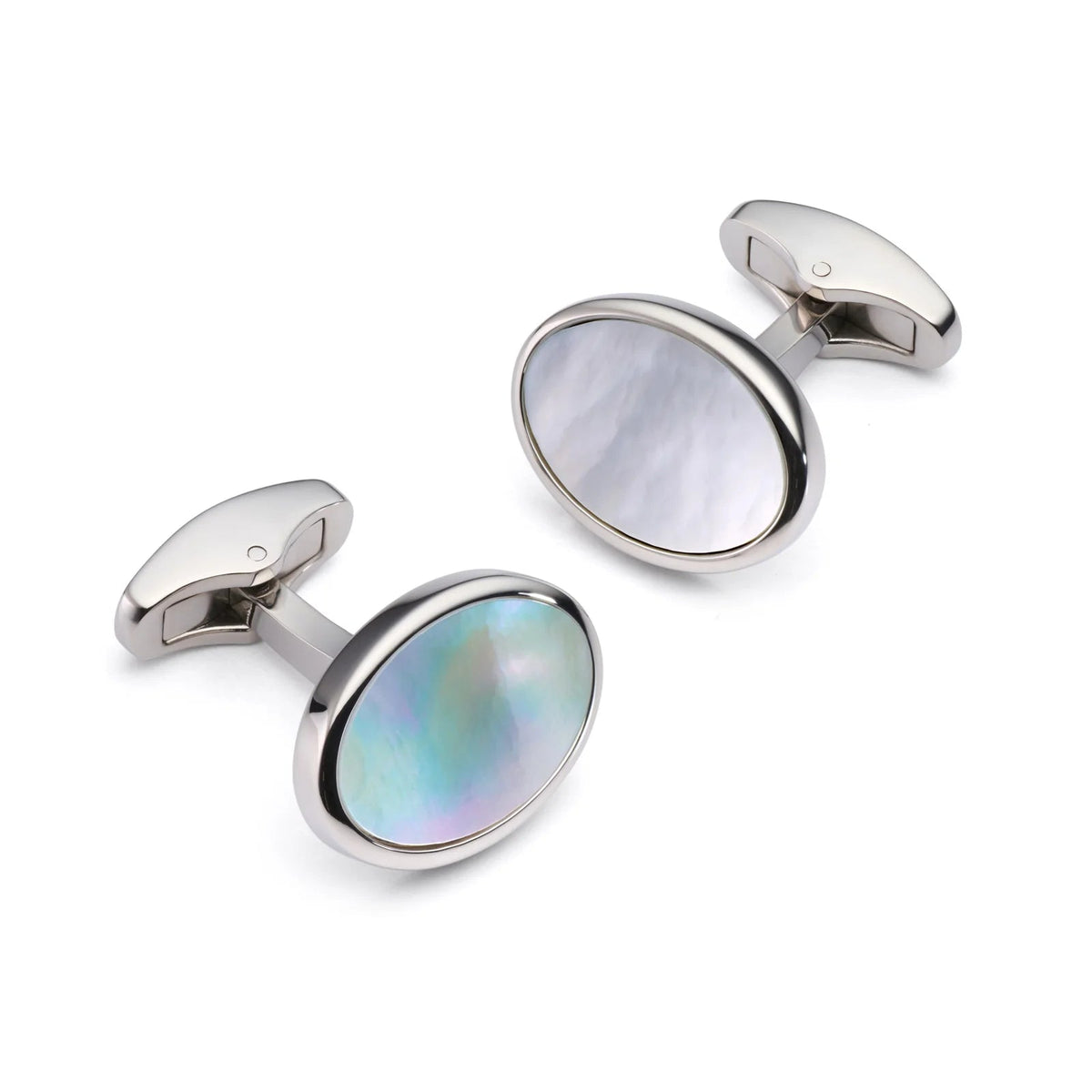 Benson & Clegg - Mother Of Pearl Oval Cufflinks In Silver Benson & Clegg
