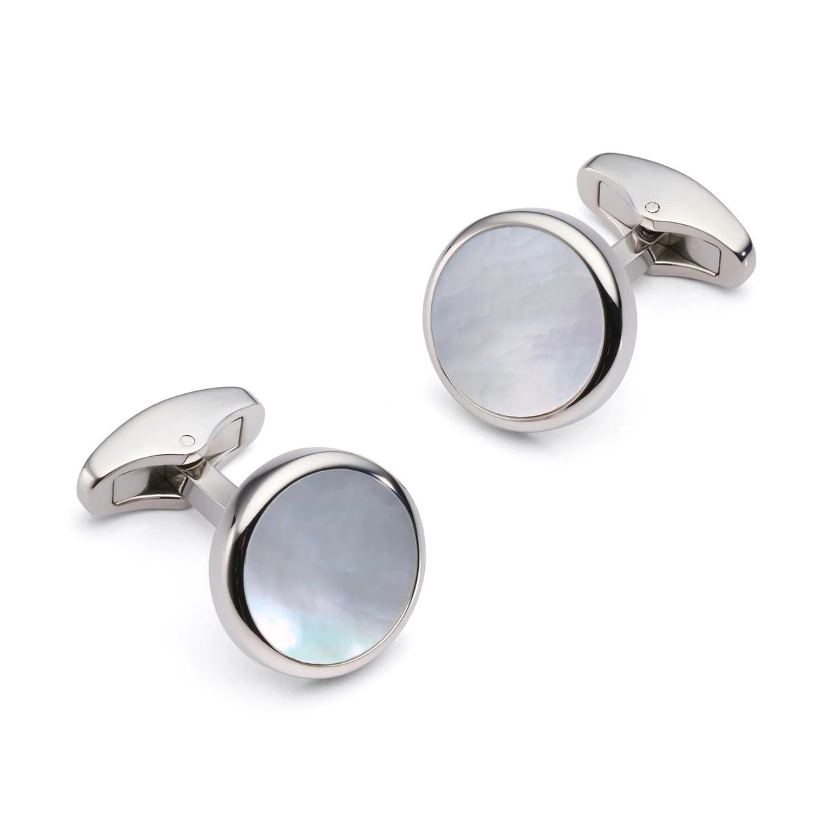 Benson & Clegg - Mother Of Pearl Round Cufflinks In Silver Benson & Clegg