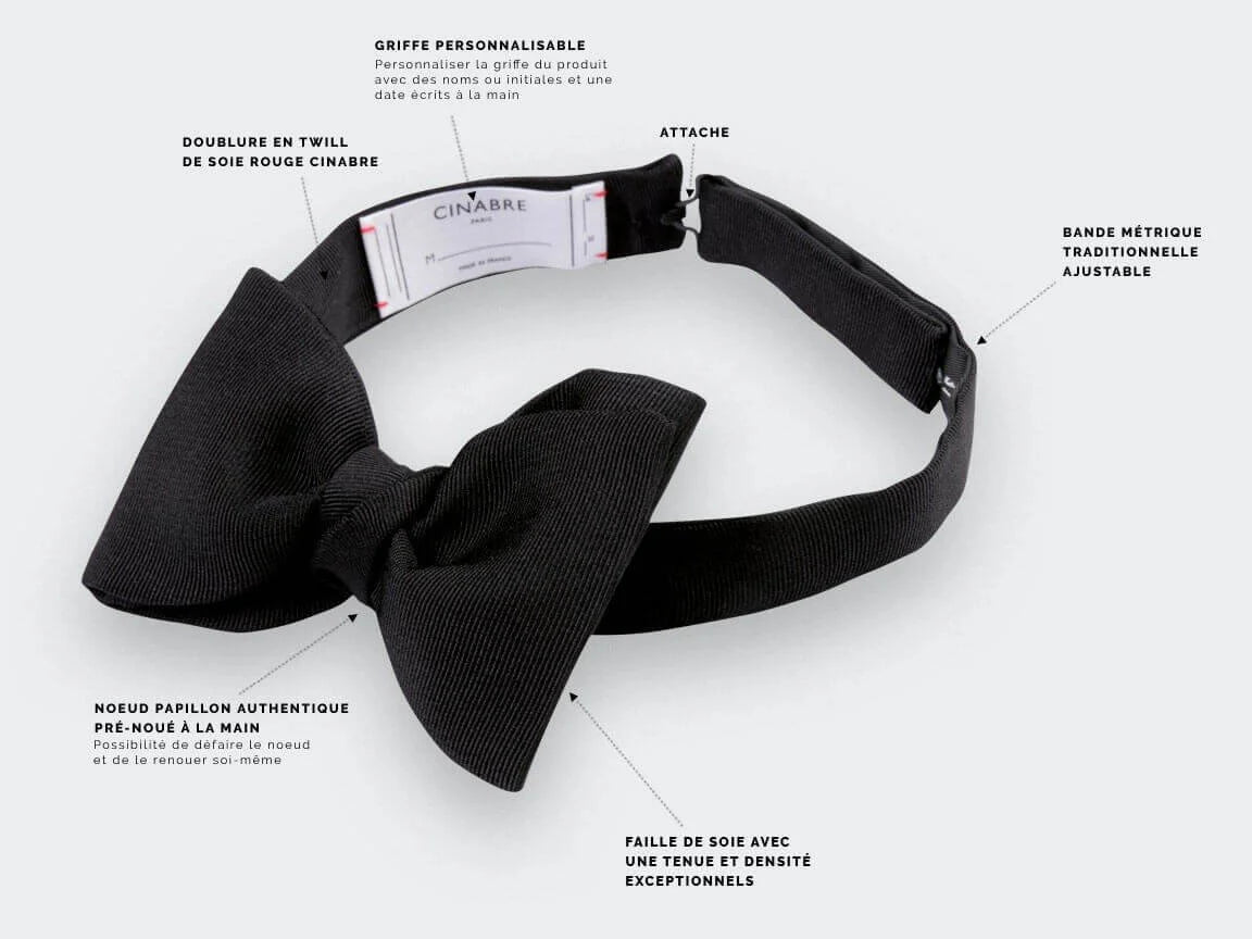 Cinabre - Black Faille Bow Tie Cinabre