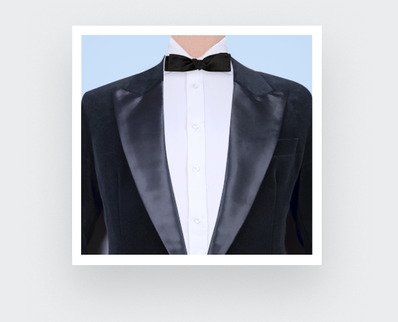 Cinabre - Black Satin Batwing Bow Tie Cinabre
