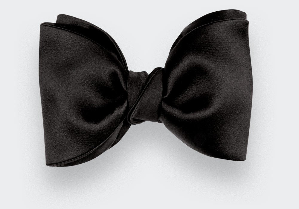 Cinabre - Black Satin Classic Bow Tie Cinabre