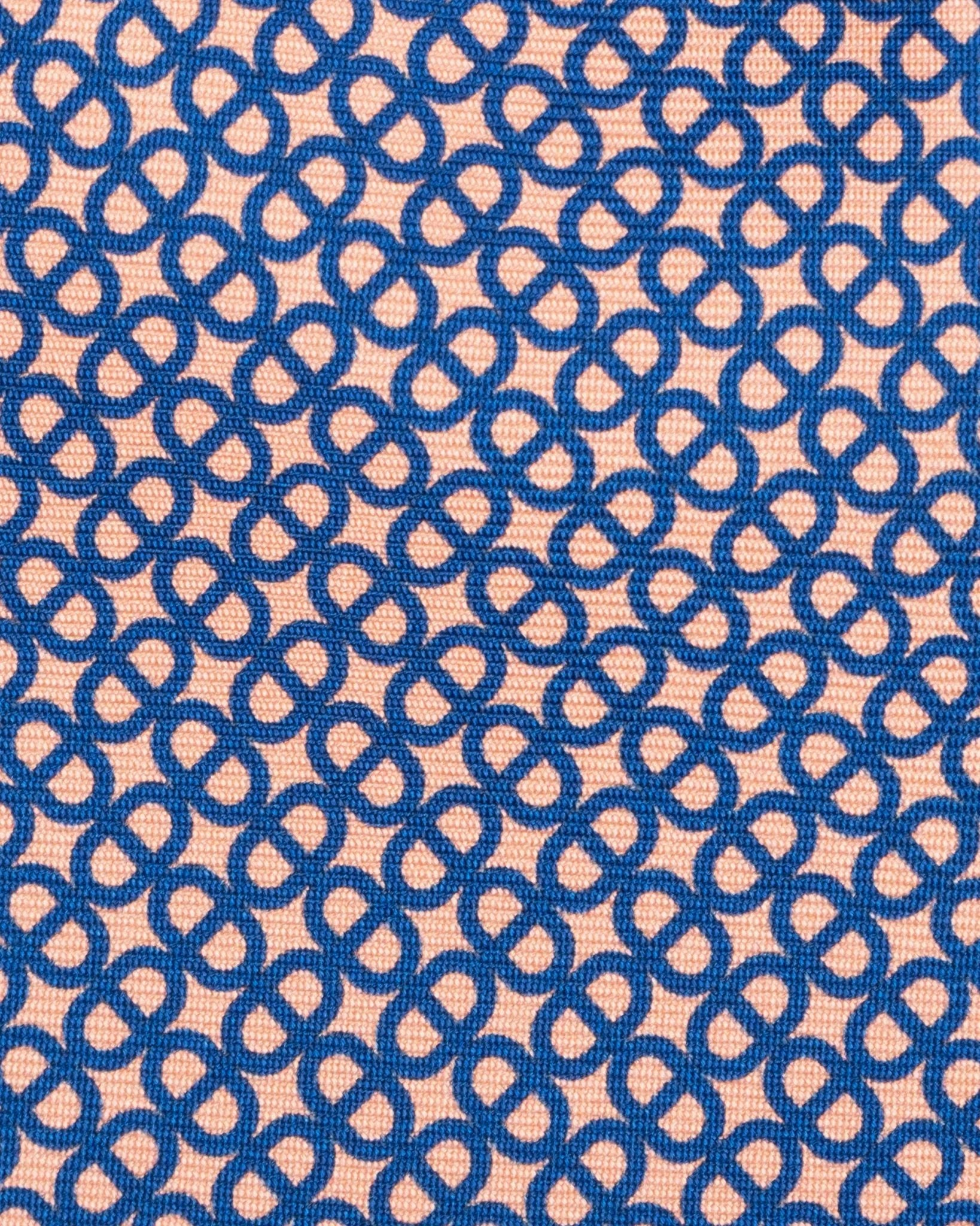 Viola Milano - Maillon Selftipped Italian Silk Tie - Coral/Navy