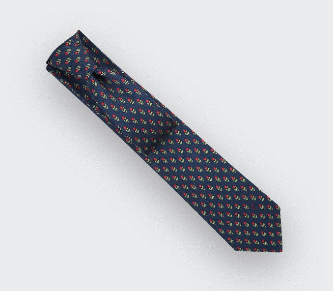 Cinabre - Navy Blue Green Grand Pan Tie Cinabre