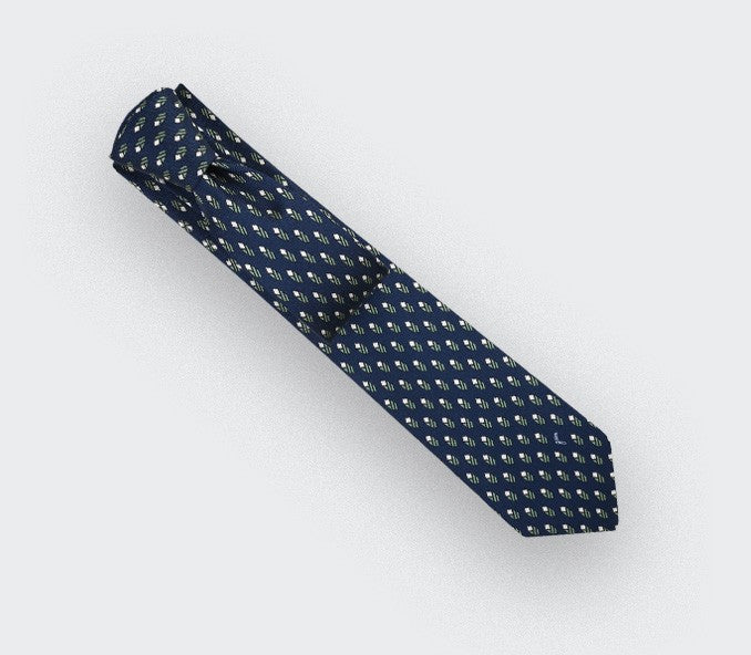 Cinabre - Navy Blue Grey Grand Pan Tie Cinabre