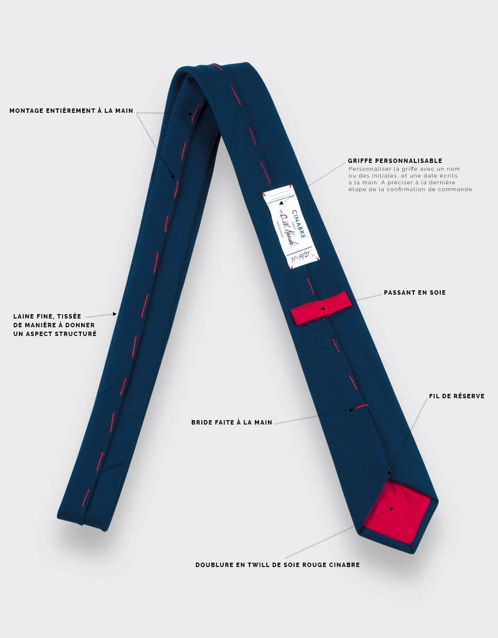 Cinabre - Navy Blue Mesh Tie Cinabre