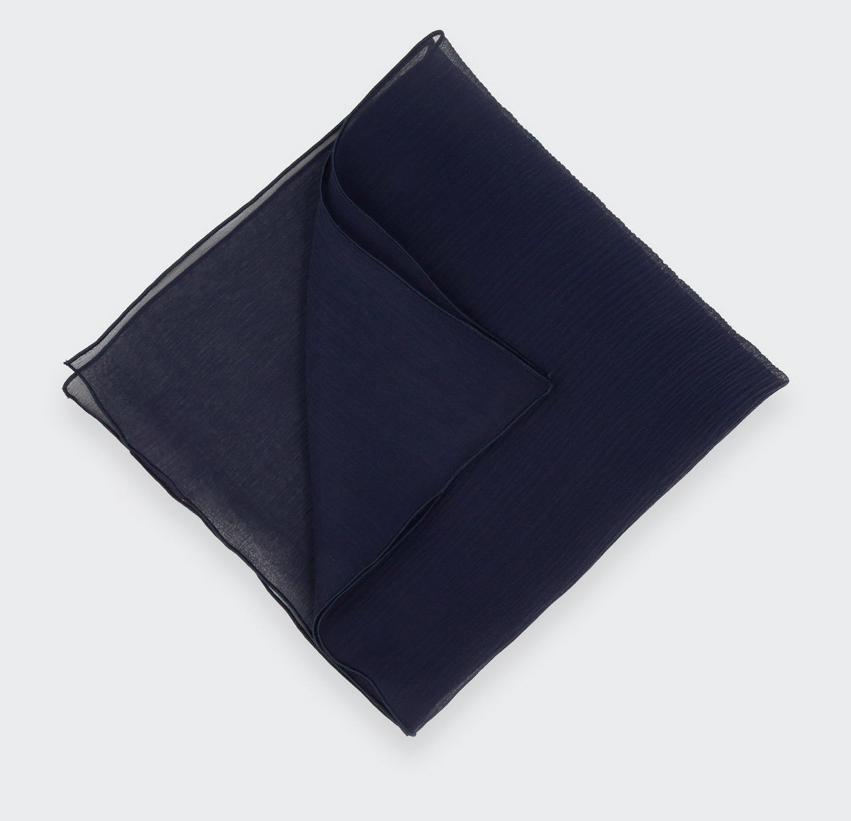 Cinabre - Navy Blue Silk Chiffon Pocket Square Cinabre