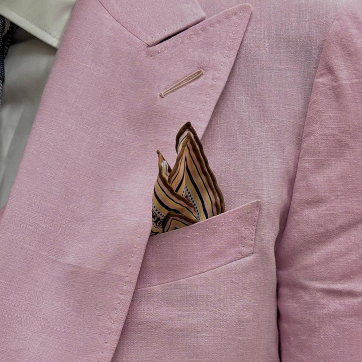 Serà Fine Silk  - Como Pink Silk Pocket Square Sera Fine Silk