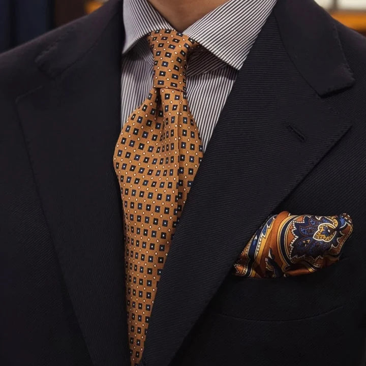 Serà Fine Silk  - Leather Nebbiolo Silk Pocket Square Sera Fine Silk