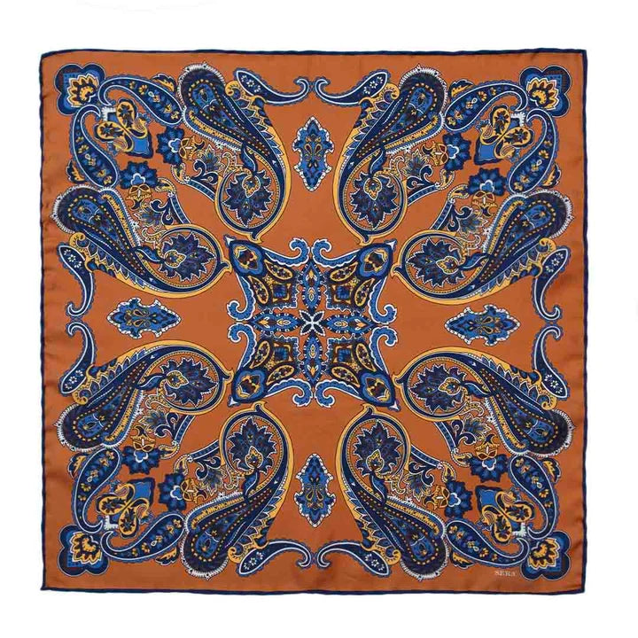 Serà Fine Silk  - Leather Nebbiolo Silk Pocket Square Sera Fine Silk