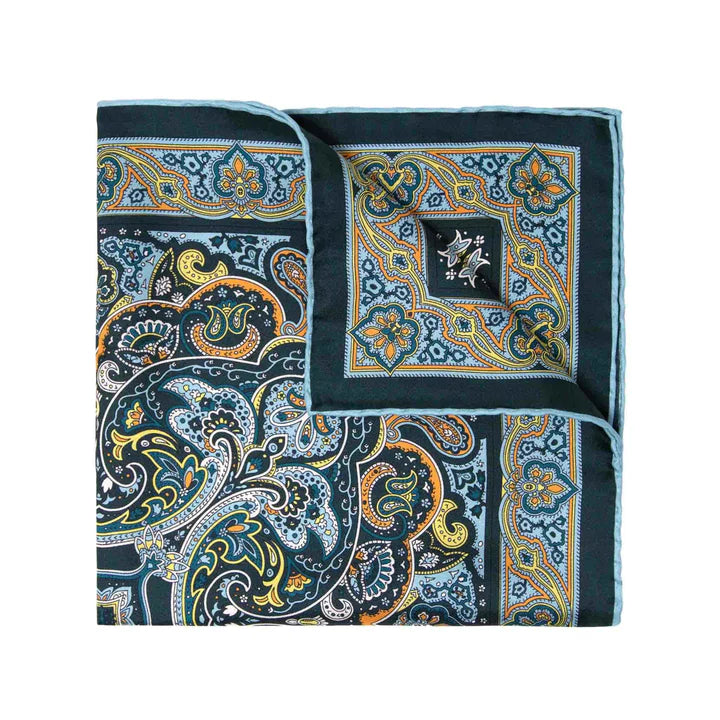 Sera  Fine Silk - Dark Green Riomaggiore Pocket Square