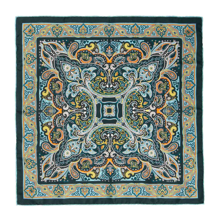 Sera  Fine Silk - Dark Green Riomaggiore Pocket Square