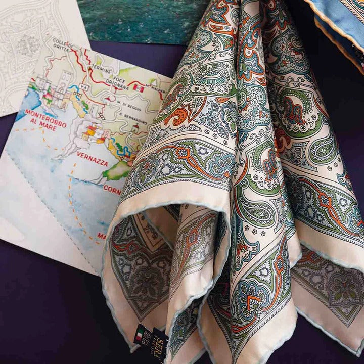 Sera Fine Silk - Vernazza Pocket Square