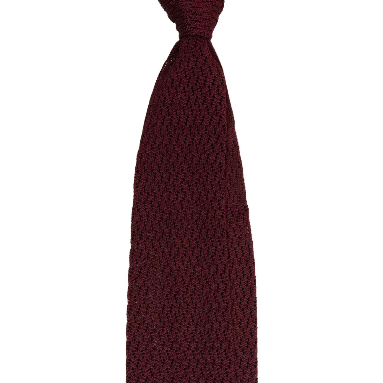 Serà Fine Silk - Burgundy Zig Zag Silk Knitted Tie Sera Fine Silk