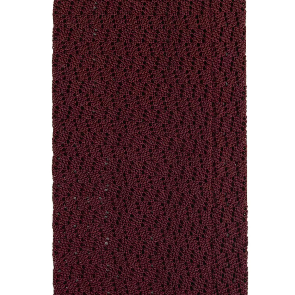 Serà Fine Silk - Burgundy Zig Zag Silk Knitted Tie Sera Fine Silk