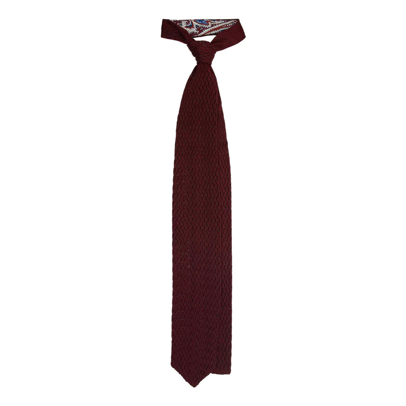 Serà Fine Silk - Burgundy Zig Zag Silk Knitted Tie Sera Fine Silk