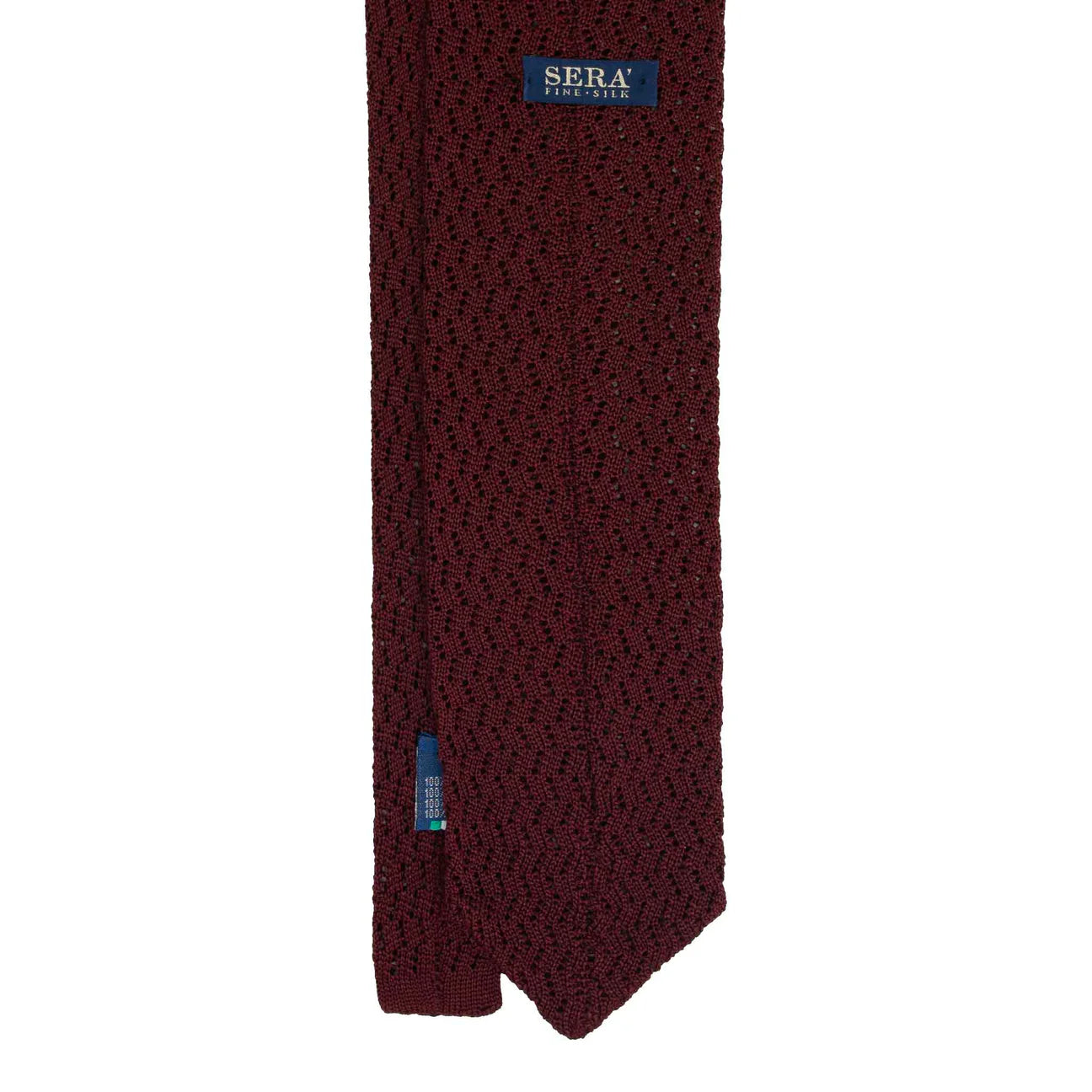 Serà Fine Silk - Burgundy Zig Zag Silk Knitted Tie Sera Fine Silk
