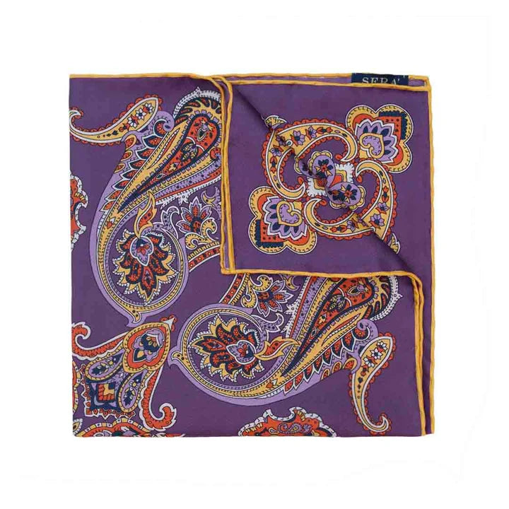 Serà Fine Silk  - Violet Nebbiolo Silk Pocket Square Sera Fine Silk