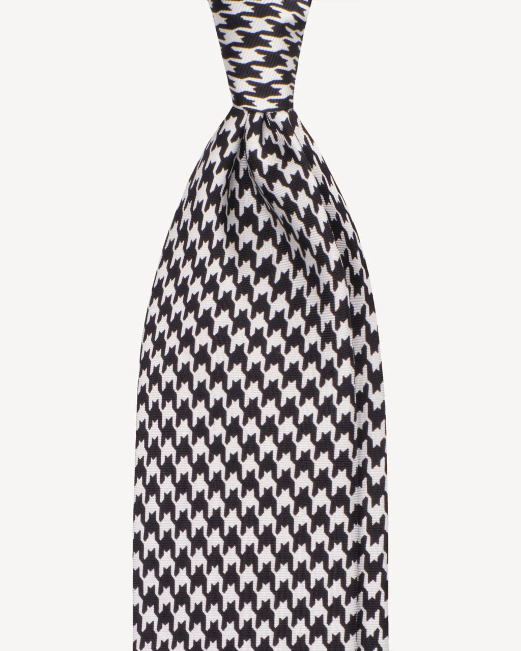 Viola Milano - Dogtooth Selftipped Italian Silk Tie - Black Viola Milano