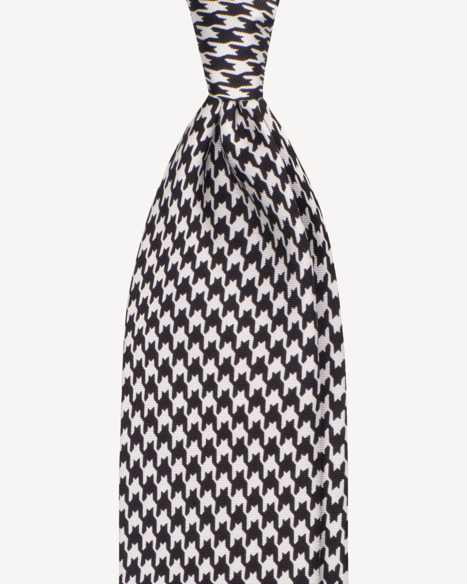 Viola Milano - Dogtooth Selftipped Italian Silk Tie - Black Viola Milano