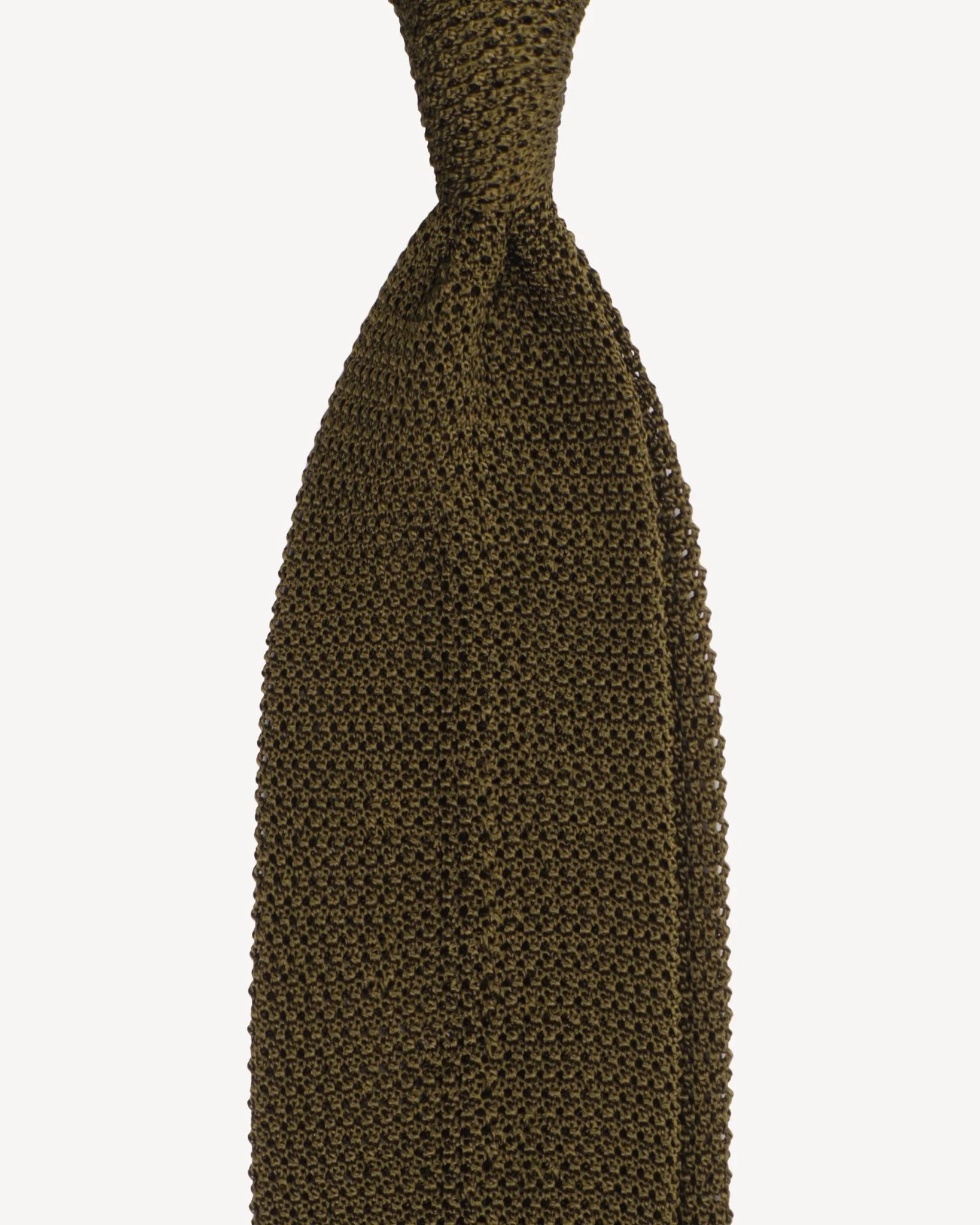 Viola Milano - Knitted Solid Limited Label Silk Tie - Olive