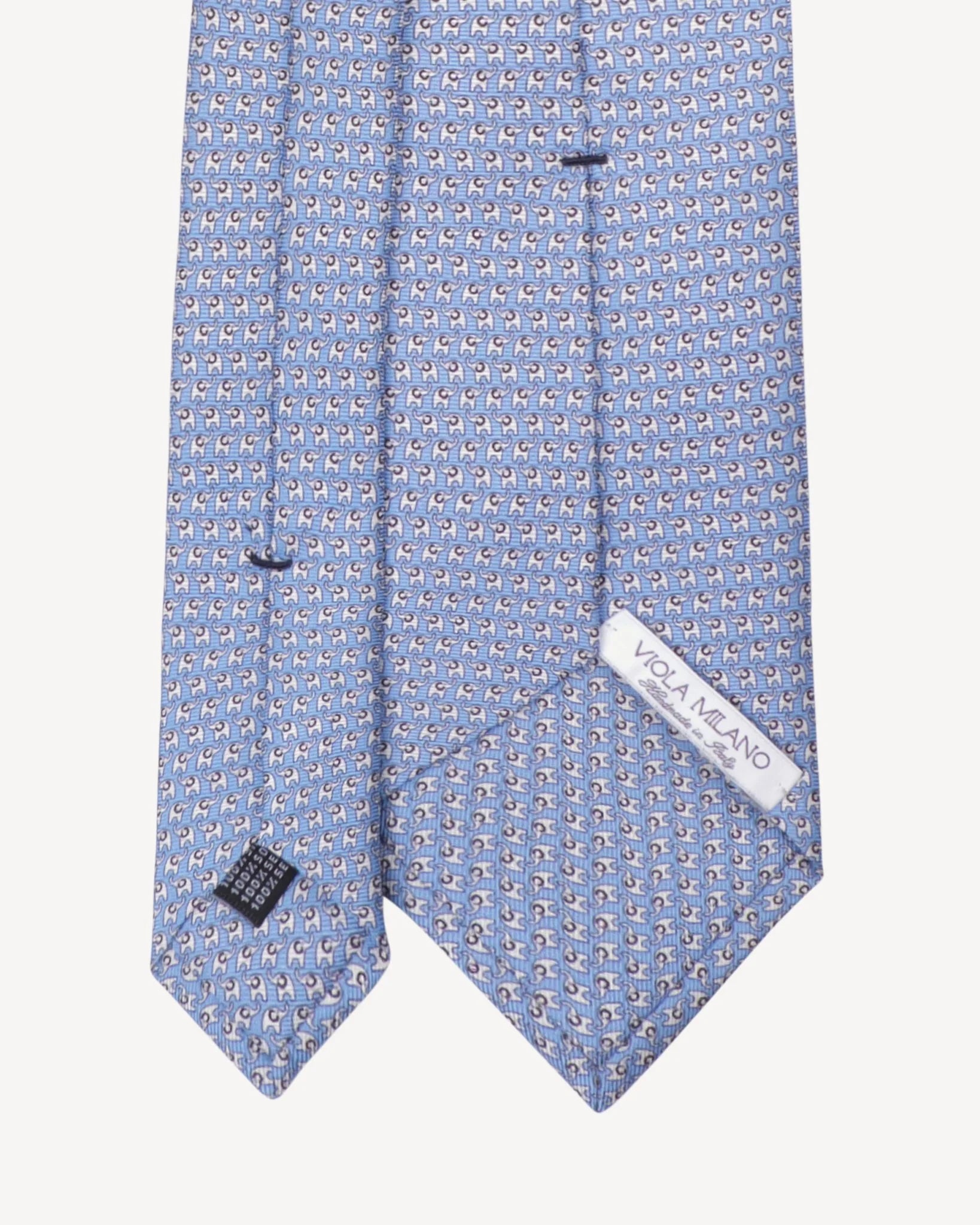 Viola Milano - Animal Printed SELFTIPPED SILK TIE - Viola Elephant
