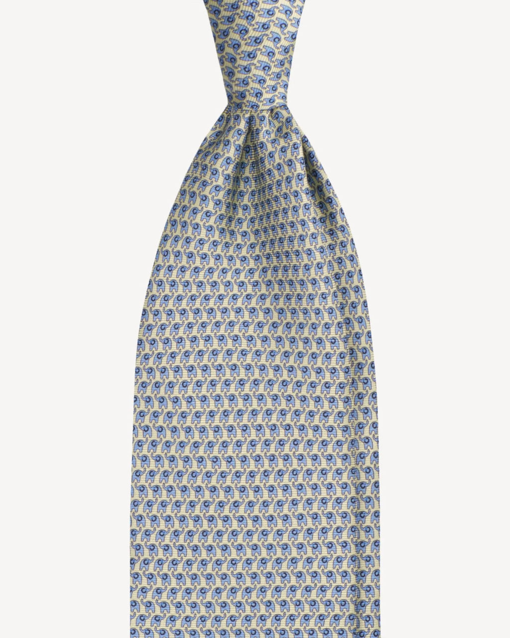 Viola Milano - Animal Printed Selftipped Silk Tie - Yellow Elephant Viola Milano