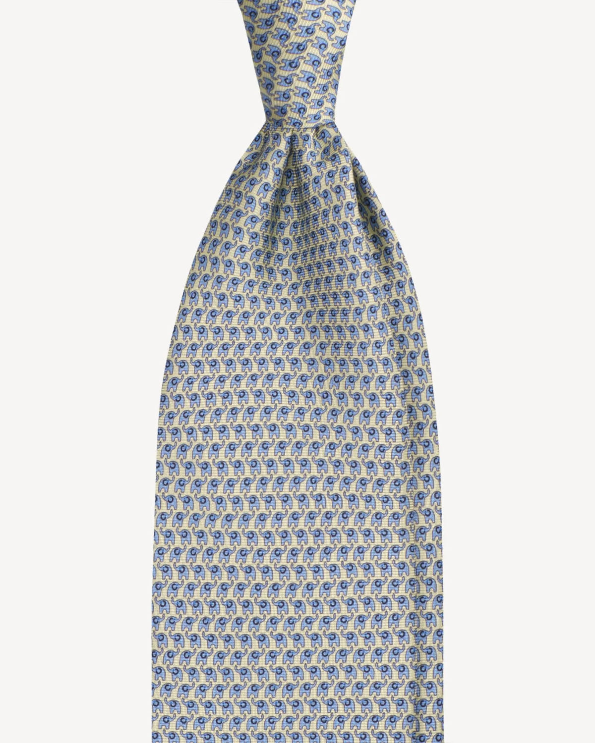 Viola Milano - Animal Printed Selftipped Silk Tie - Yellow Elephant Viola Milano