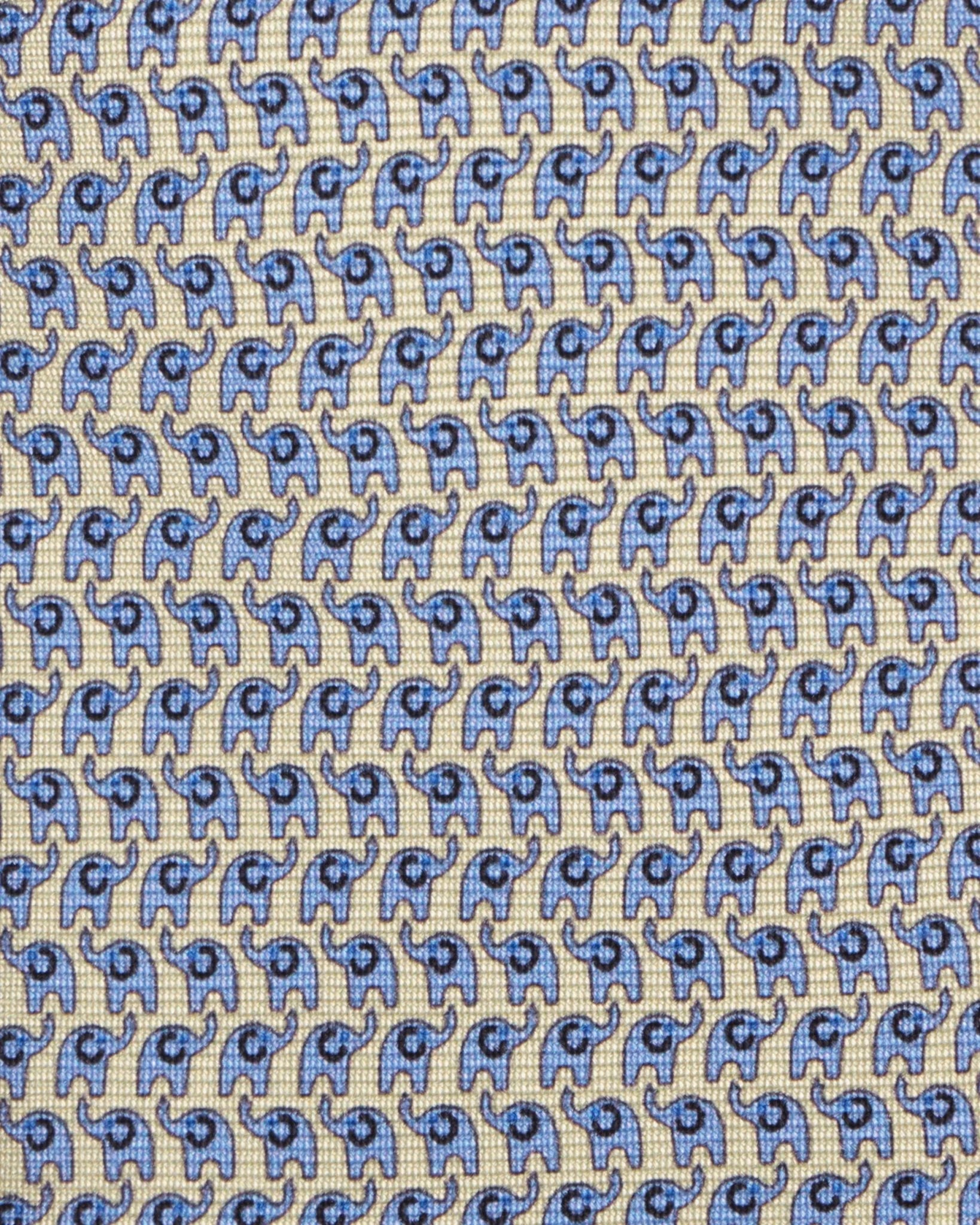 Viola Milano - Animal Printed Selftipped Silk Tie - Yellow Elephant Viola Milano