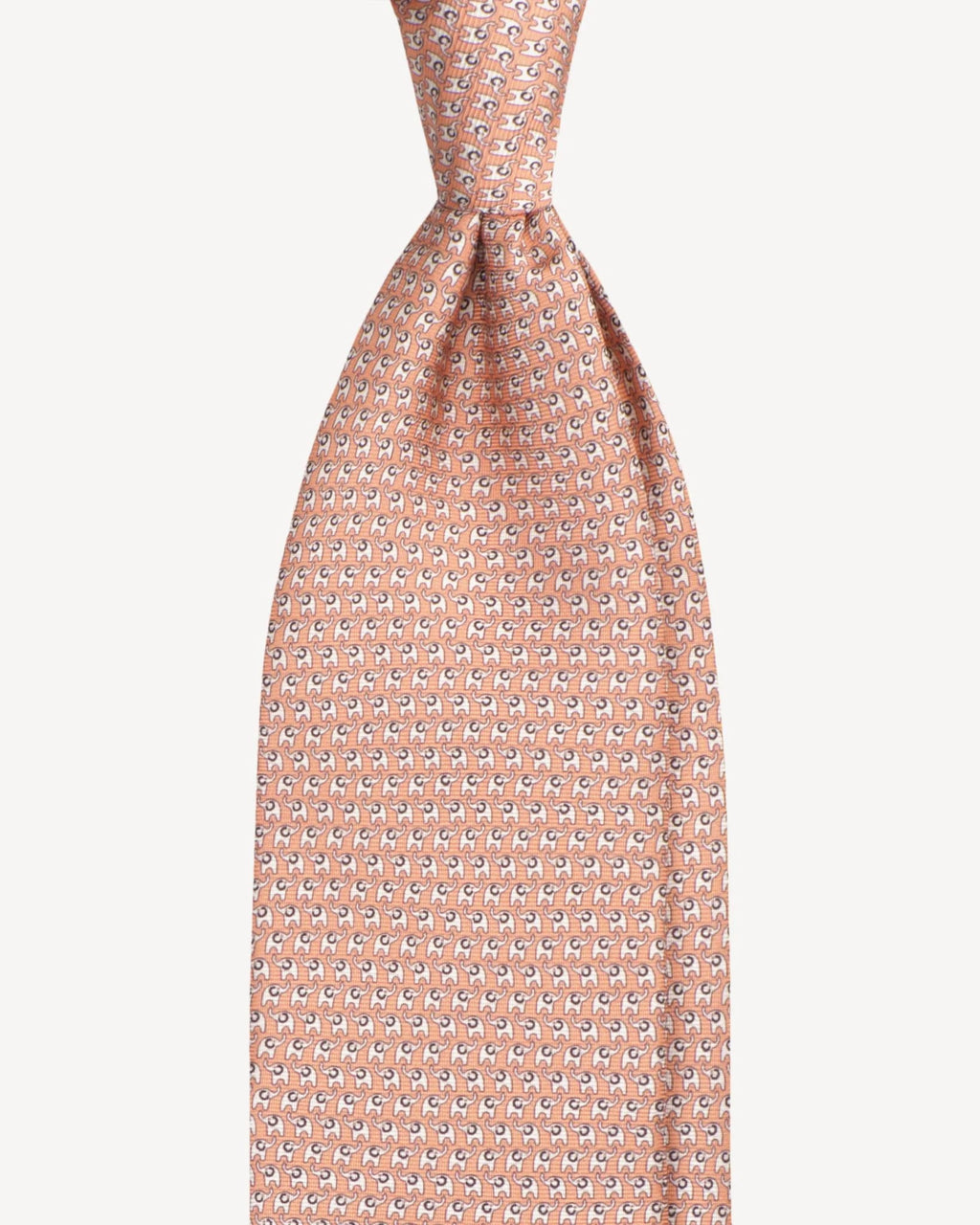 Viola Milano - Animal Printed Selftipped Silk Tie - Orange Elephant Viola Milano