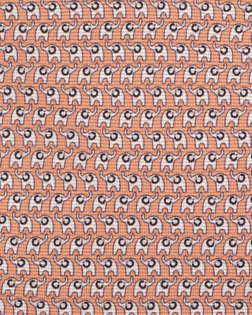 Viola Milano - Animal Printed Selftipped Silk Tie - Orange Elephant Viola Milano