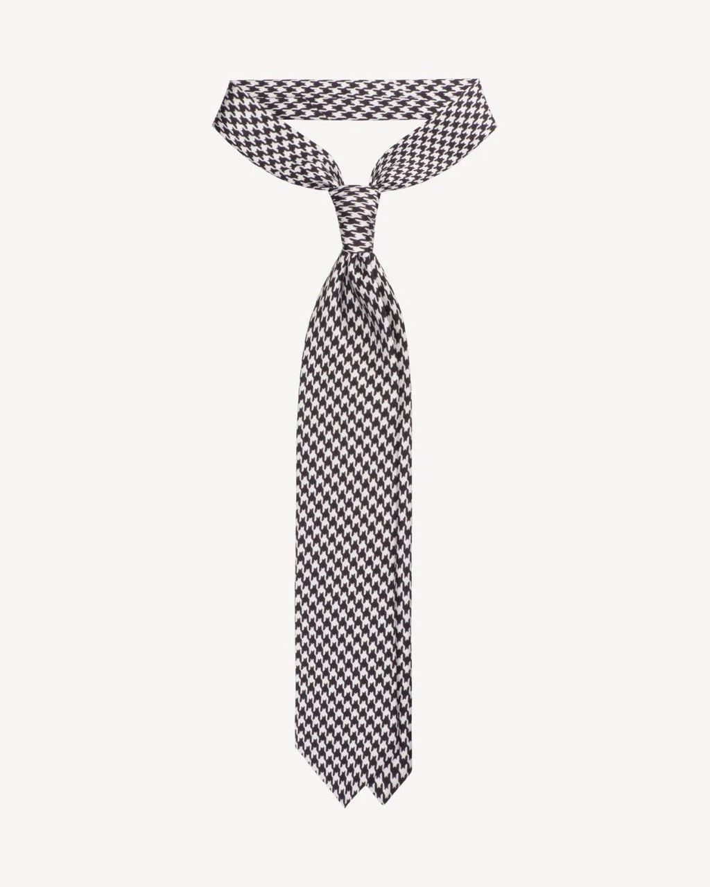 Viola Milano - Dogtooth Selftipped Italian Silk Tie - Black Viola Milano