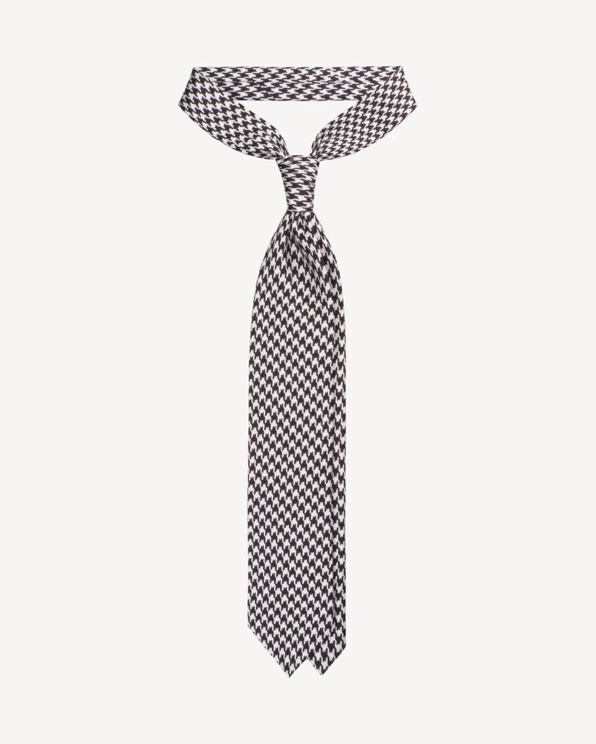 Viola Milano - Dogtooth Selftipped Italian Silk Tie - Black Viola Milano