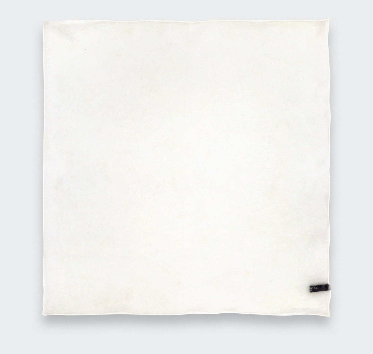Cinabre - White with White Embroidery Silk Chiffon Pocket square Cinabre